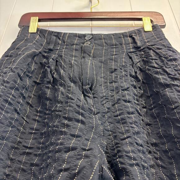 Vintage Harris Wallace Academia 90s Wool Embroidered Bubble Pants Size 10 Smart - Picture 8 of 9